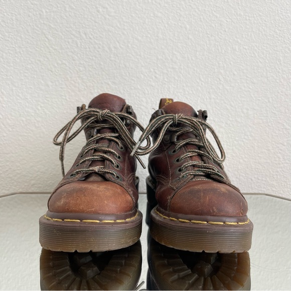 !SOLD! DR. MARTENS Vintage Y2K Brown Leather 8287 Chunky Grunge Ankle Boots - Picture 8 of 12